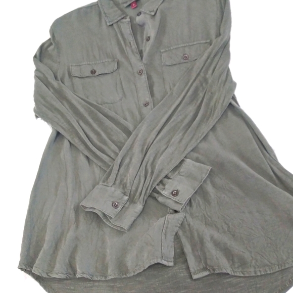 Perfectly Soft/perfectly you L long sleeve olive blouse - Picture 4 of 8